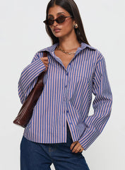 Trillian Long Sleeve Top Navy Stripe
