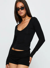 Count Me In Long Sleeve Top Black