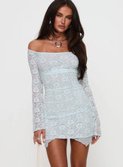 Marceleine Long Sleeve Mini Dress Baby Blue