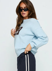 Ranee Graphic Knit Sweater Blue