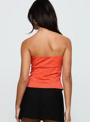 Diamonds Are Forever Strapless Top Orange