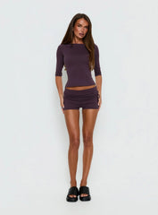Daily Define Boatneck 3/4 Sleeve Top Aubergine