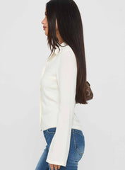 Emersonne Button Up Top White