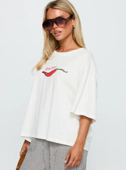 Stay Spicy Graphic Top White