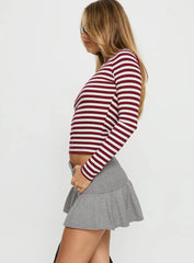 Karmia Knit Foldover Mini Skirt Grey