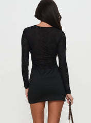 Perissa Long Sleeve Mini Dress Black
