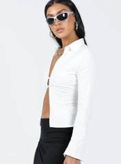 Belshaw Lace Up Back Shirt Ivory