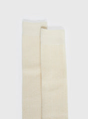Roxee Knee High Ribbed Socks Cream