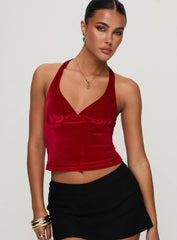 Tuberose Halter Top Red