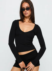 Count Me In Long Sleeve Top Black