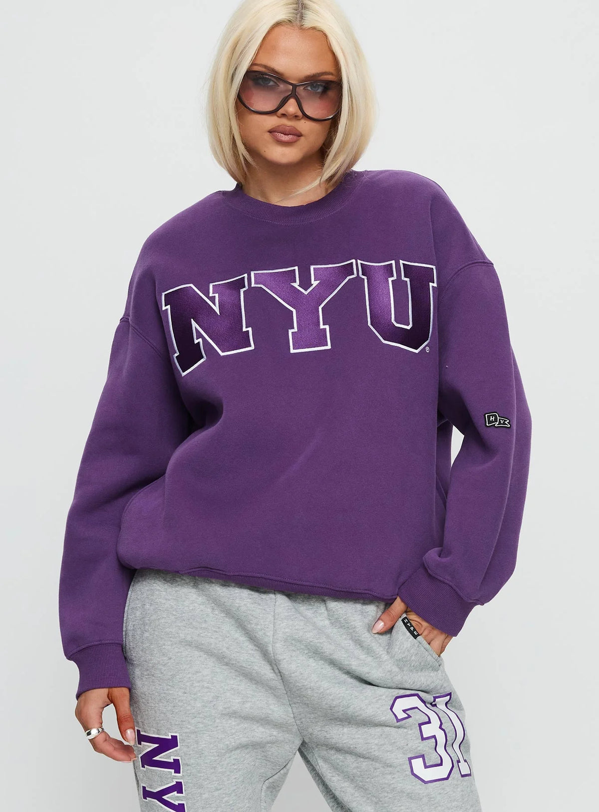NYU Offside Crewneck Sweatshirt Purple