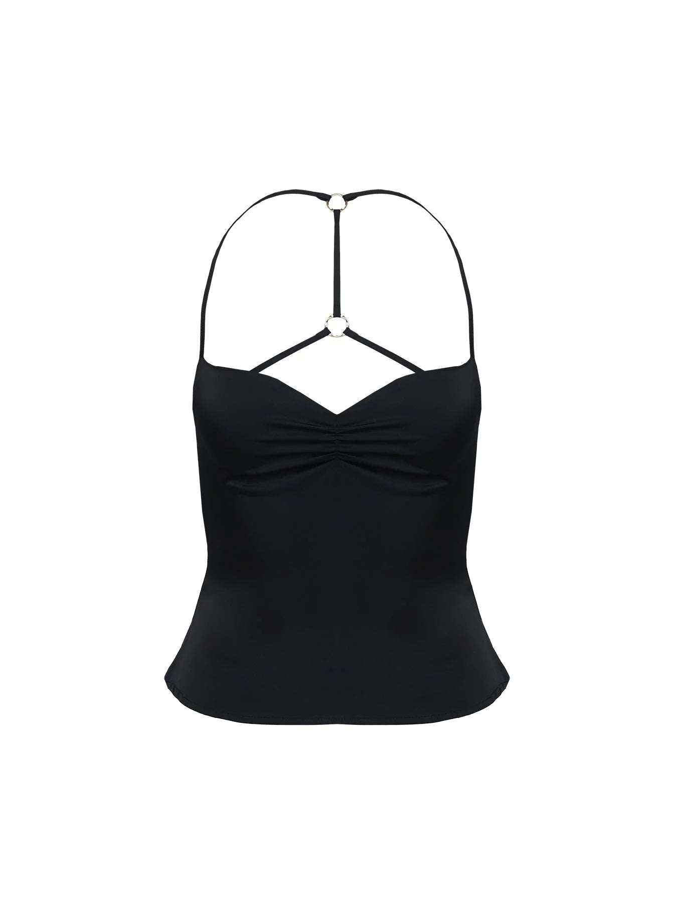 Floresta Razor Back Halter Top Black