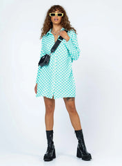 Loraine Shirt Mini Dress Blue Check