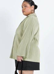 Louie Pleated Shirt Sage Curve
