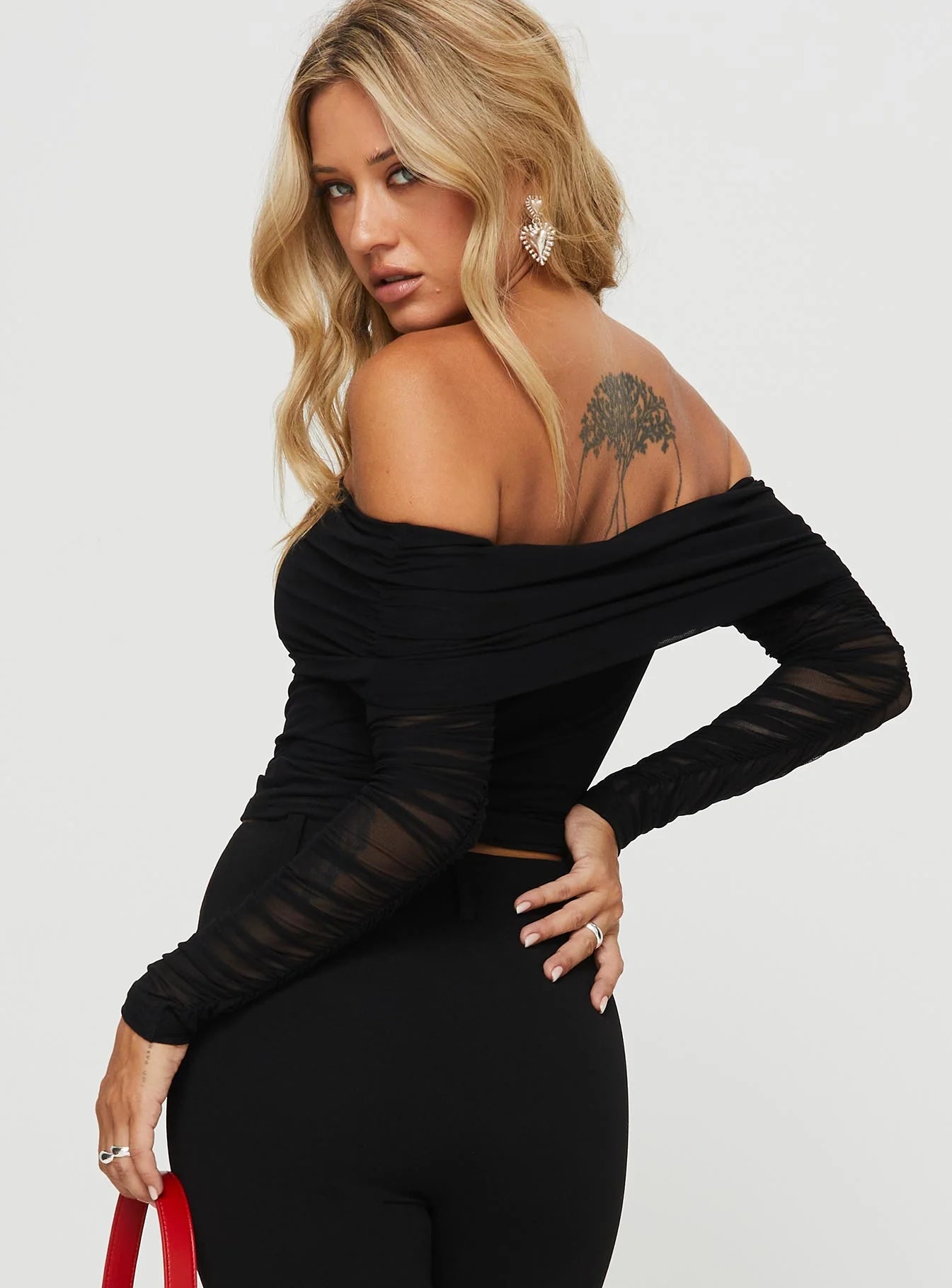 Rosenfield Off The Shoulder Top Black