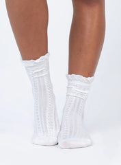 Clarence Socks White