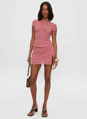 Crystal Clear Mesh Top Pink