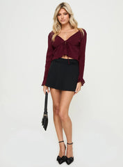 Ignatius Long Sleeve Top Burgundy