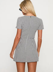 Loveliness Playsuit Black / White Check