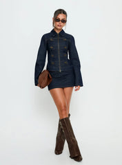 Cristen Cadet Buckle Denim Jacket Indigo