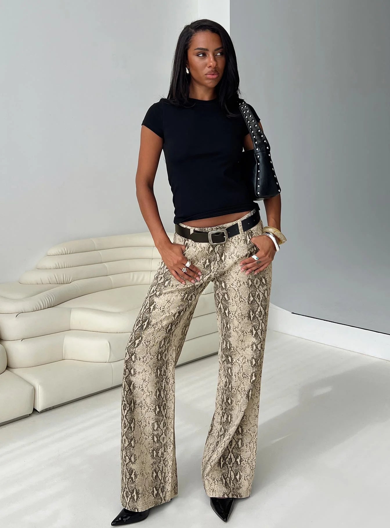 Serpentina Low Rise Straight Leg Jeans Snake