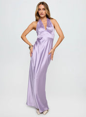 Big Screen Halter Maxi Dress Lilac