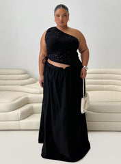 Sensua One Shoulder Top Black