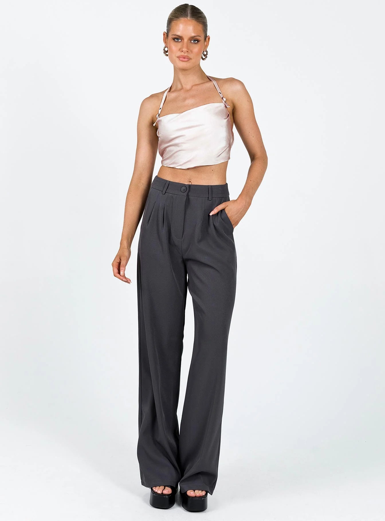 Macedon Satin Top Champagne