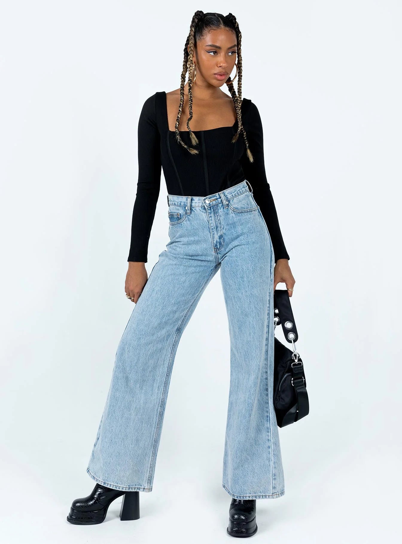 Hassie Long Sleeve Bodysuit Black