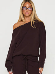 Wellness Off The Shoulder Jumper Brown