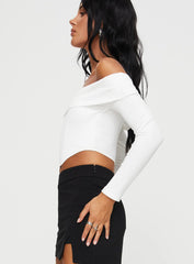 Kaeshia Rib Off The Shoulder Bustier White
