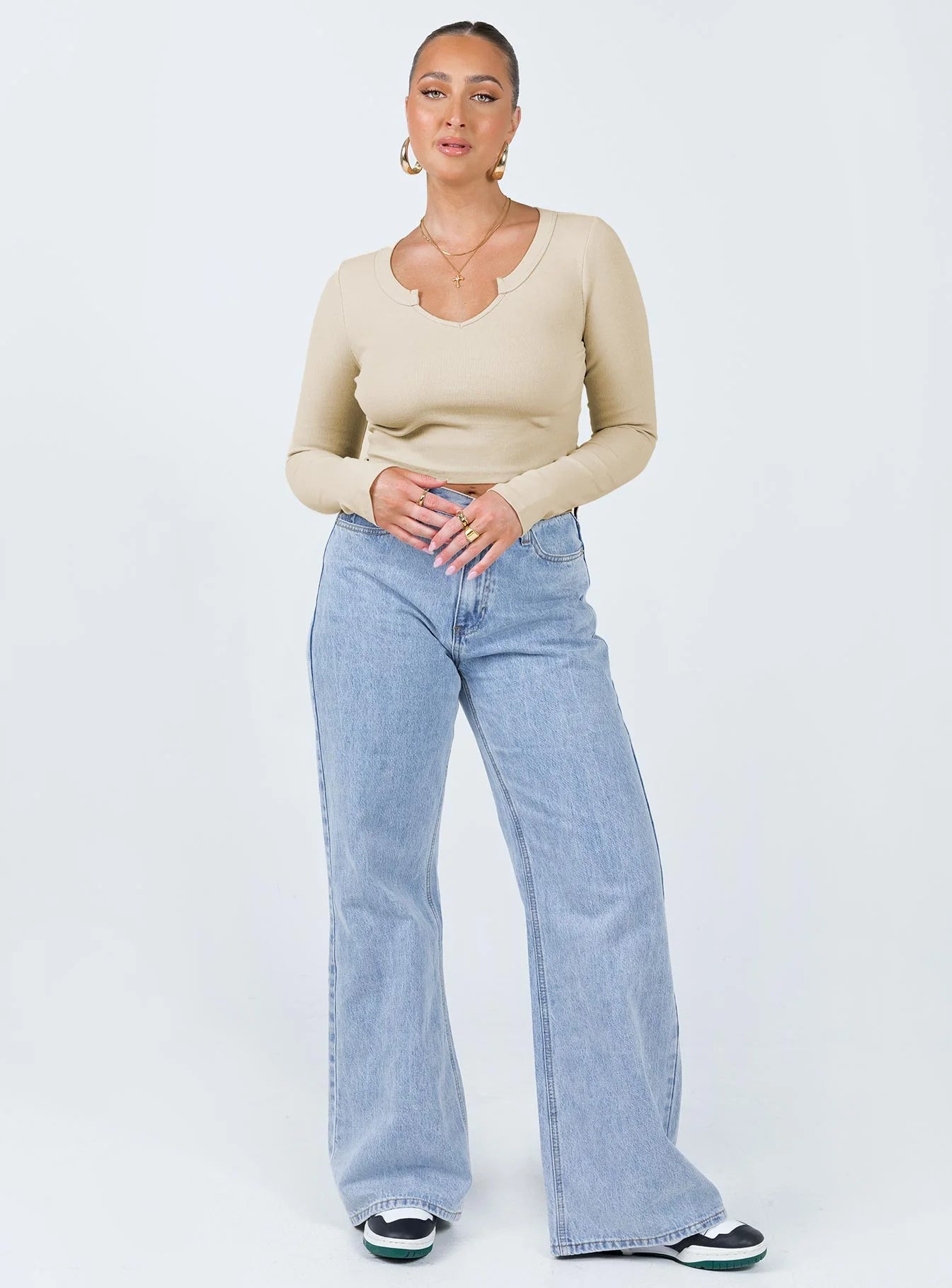 Laurina Long Sleeve Top Beige