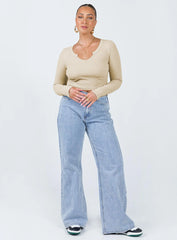 Laurina Long Sleeve Top Beige