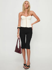 Afelia Strapless Corset Top Cream
