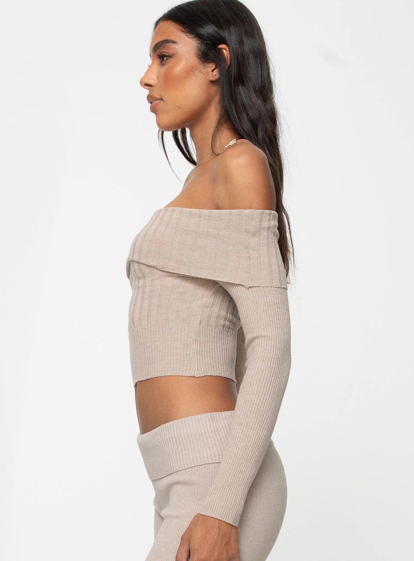 Tagula Off The Shoulder Top Beige