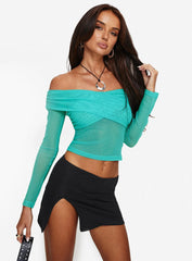 Lauter Off The Shoulder Top Blue
