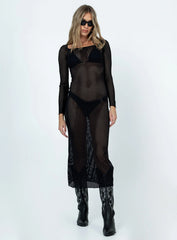 Kendor Long Sleeve Midi Dress Black