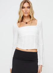 Forsyth Long Sleeve Top White