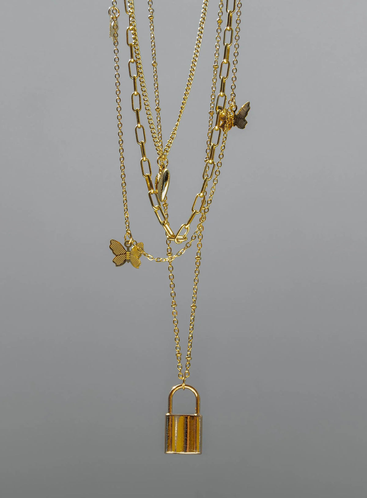 Malin Lock Necklace Gold