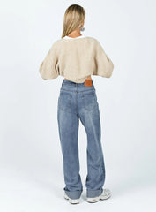 Zeira Wide Leg Jeans Mid Wash Denim