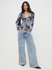 Mallawa Long Sleeve Top Blue