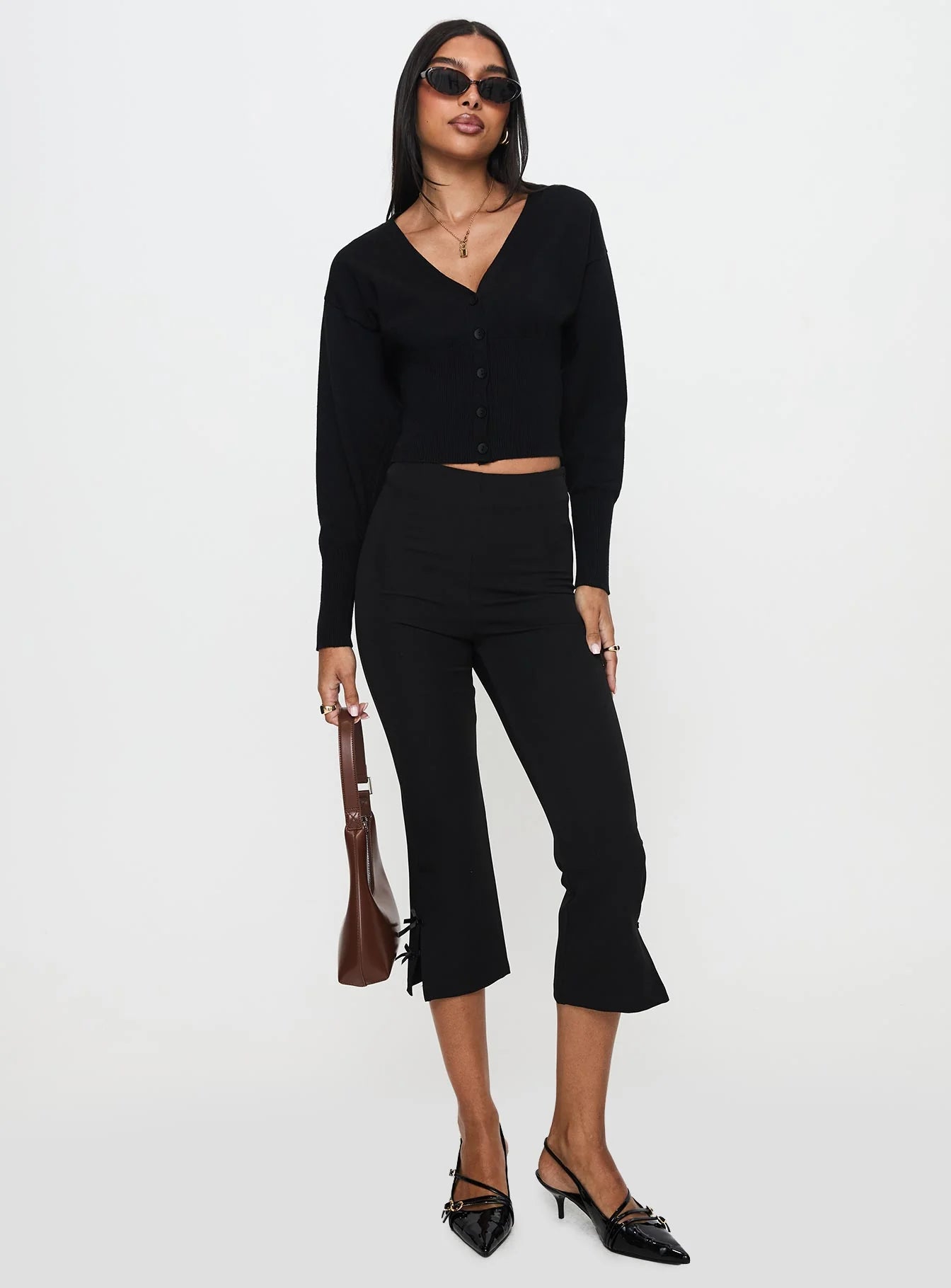Wistfully Knit Cardigan Black