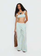 Talyssa Micro Crop Top Blue Stripe