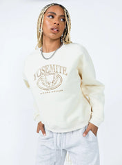 Yosemite Oversized Crewneck Sweatshirt Cream