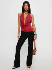 Khoda Studded Halter Top Burgundy