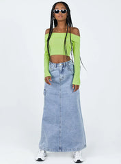 Elva Off The Shoulder Top Green
