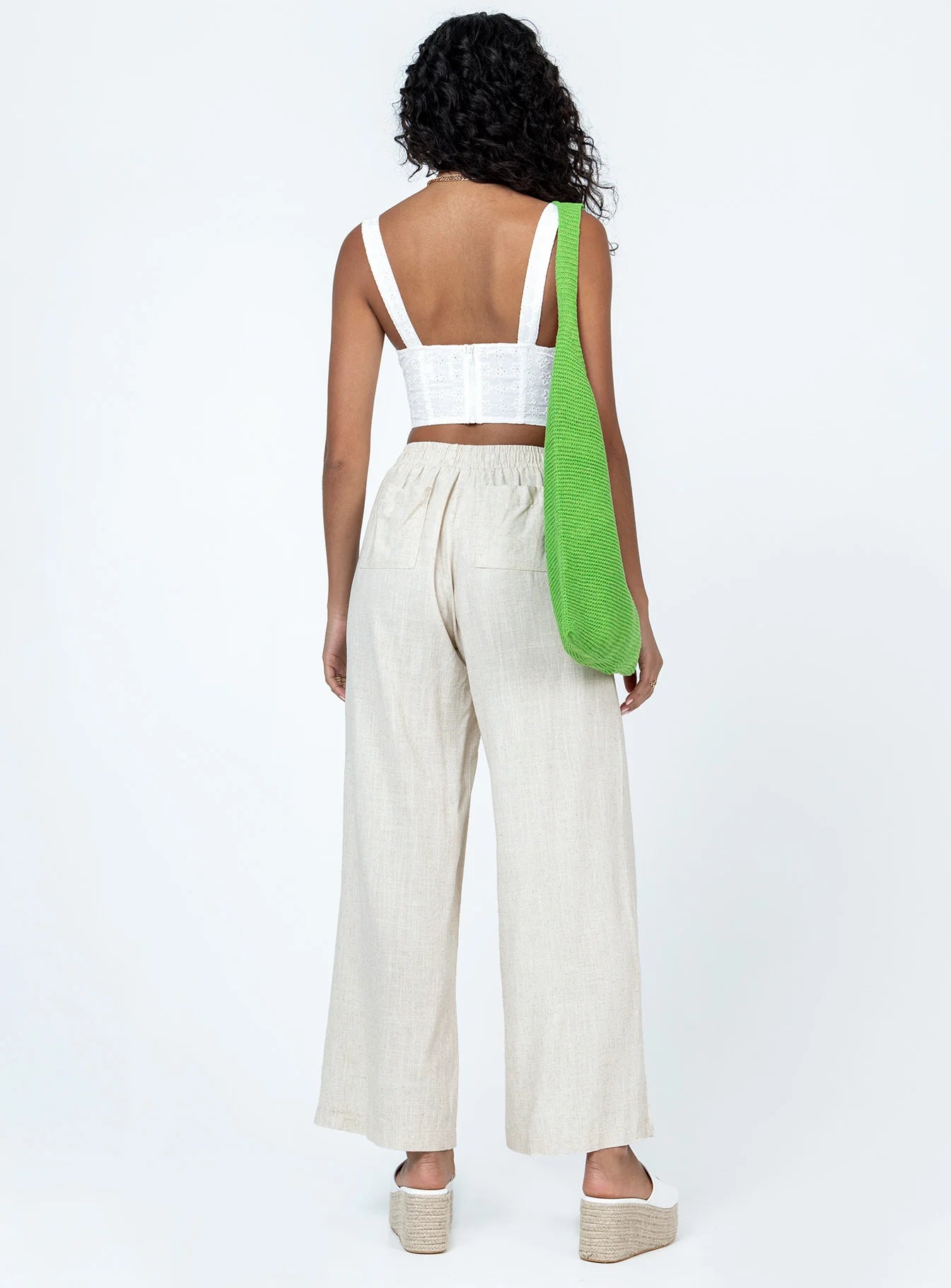 Louis Linen Blend Pants Beige Petite