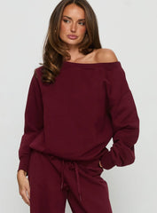 Wellness Off the Shoulder Jumper Currant