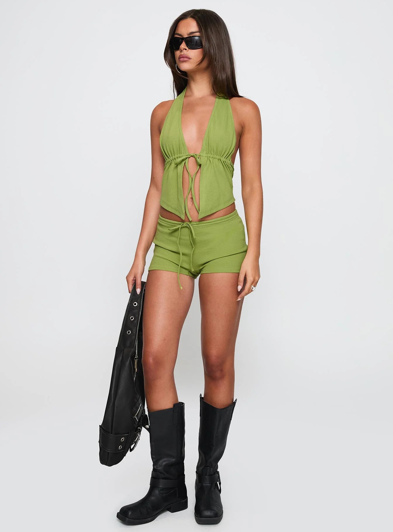 Gracious Low Rise Mini Short Green