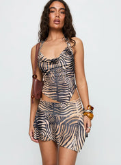 Where Were You Mini Skirt Tiger
